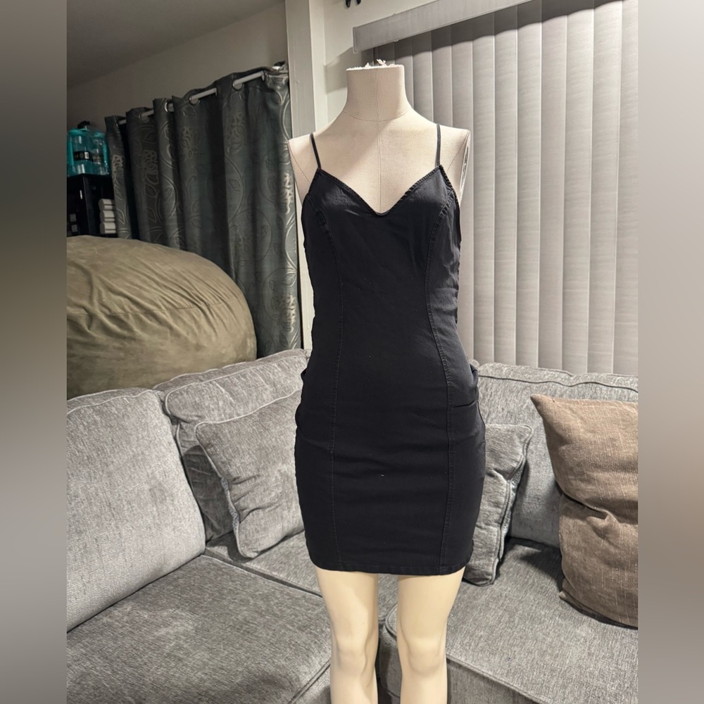 AMTIOUS🌸denim black mini dress ✨
